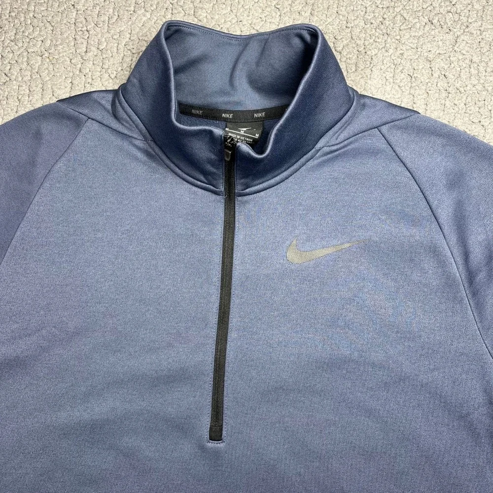 Nike Dri-FIT Mens Quarter Zip‎ Pullover Fleece Blue 932041-471 Medium